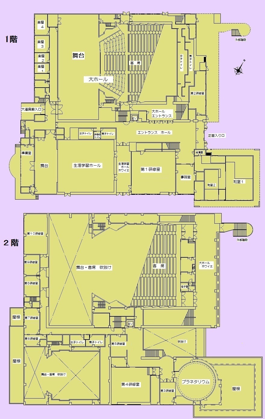 十和田市民文化センターフロアマップ